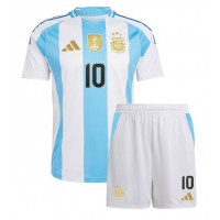 Maglia Calcio Argentina Lionel Messi #10 Prima Divisa Bambino Copa America 2024 Manica Corta (+ pantaloncini)